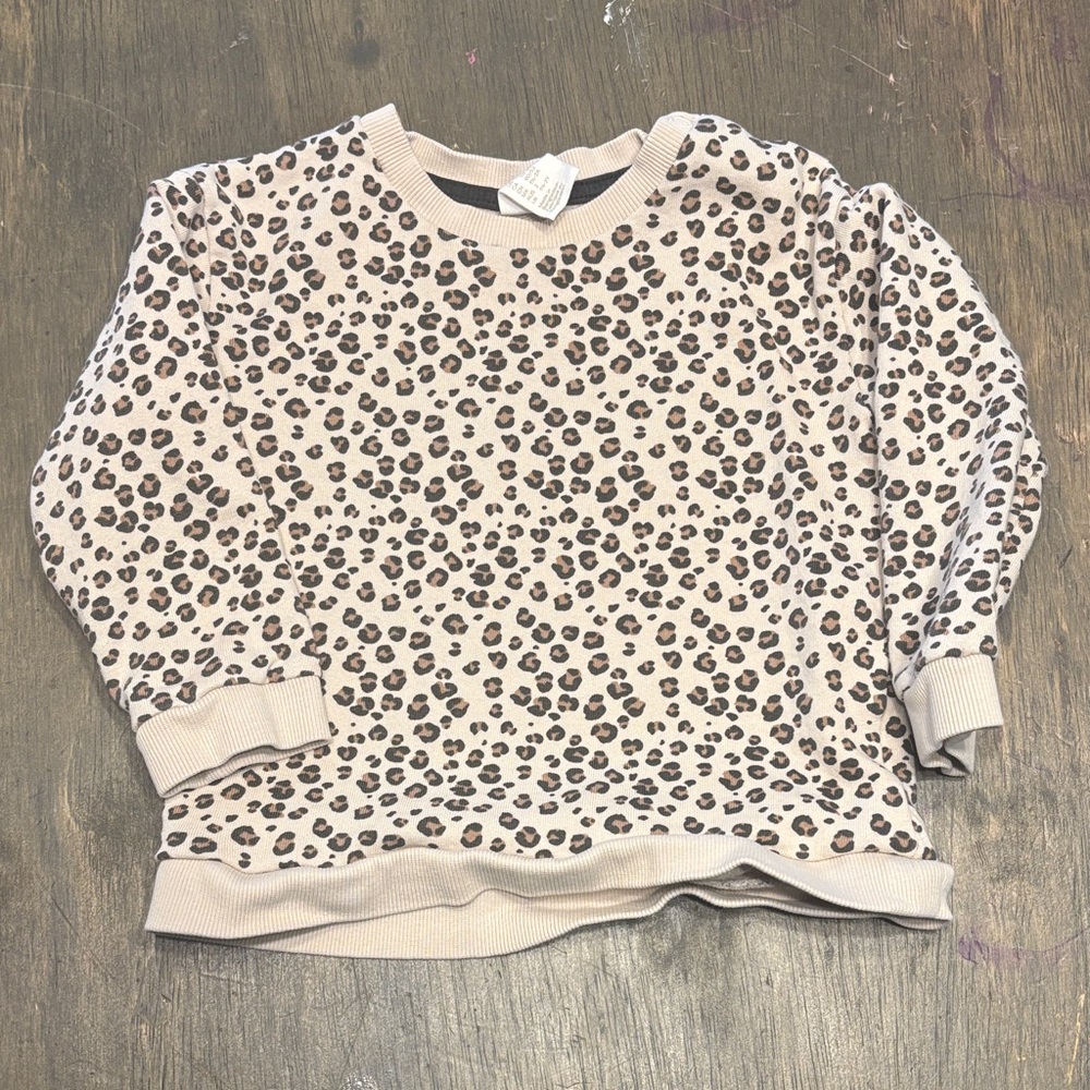 H&M Beige and Brown Leopard Print Top
